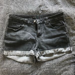 BDG denim shortie; stretchy denim shorts